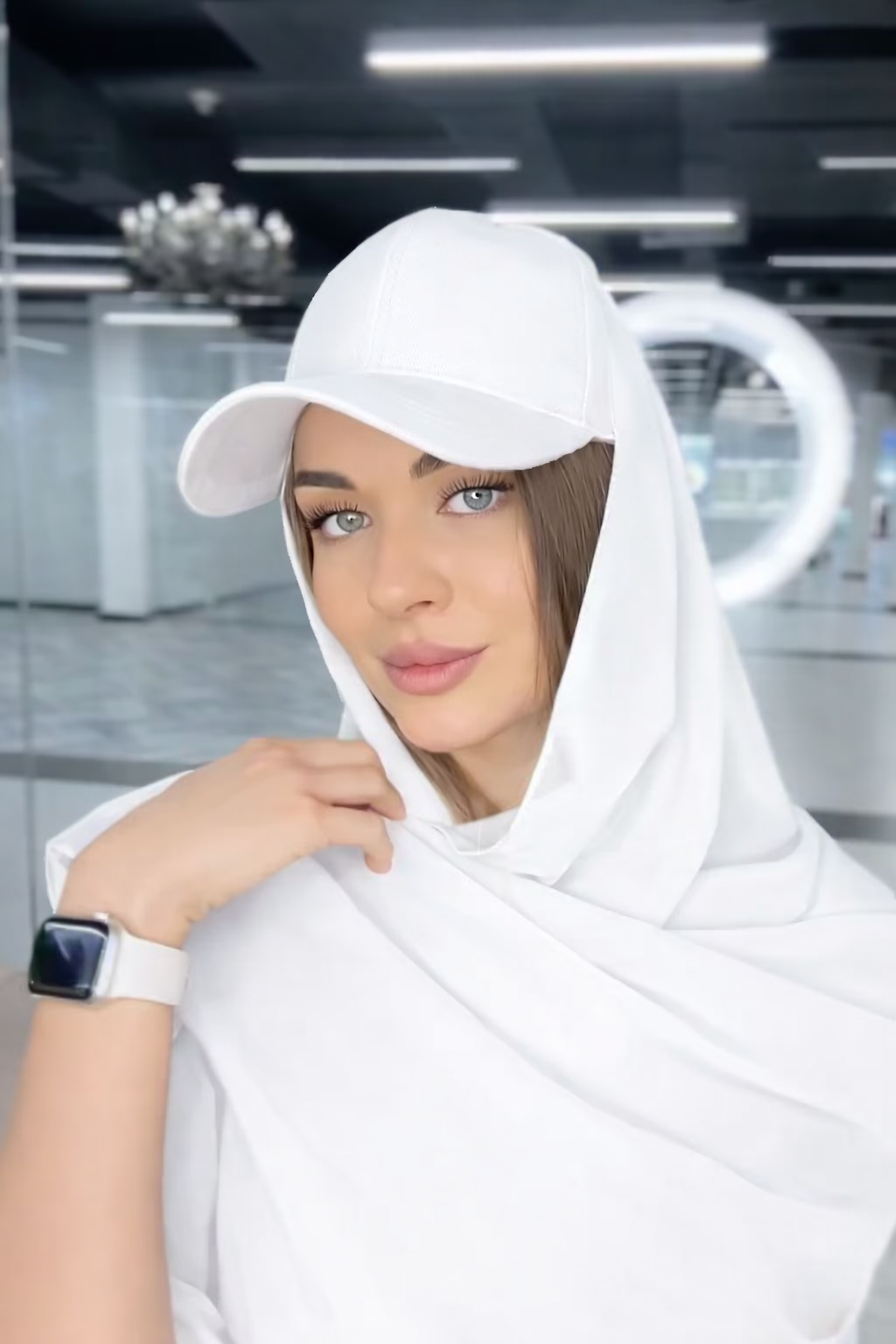Chiffon Hijab with attach Hat