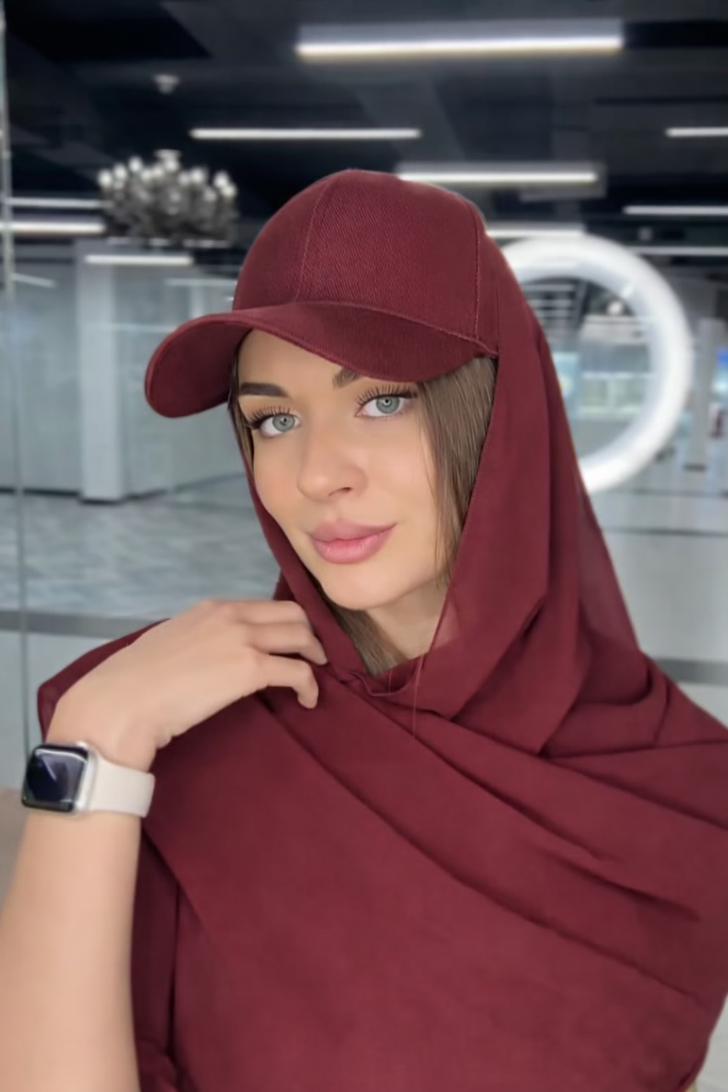 Chiffon Hijab with attach Hat