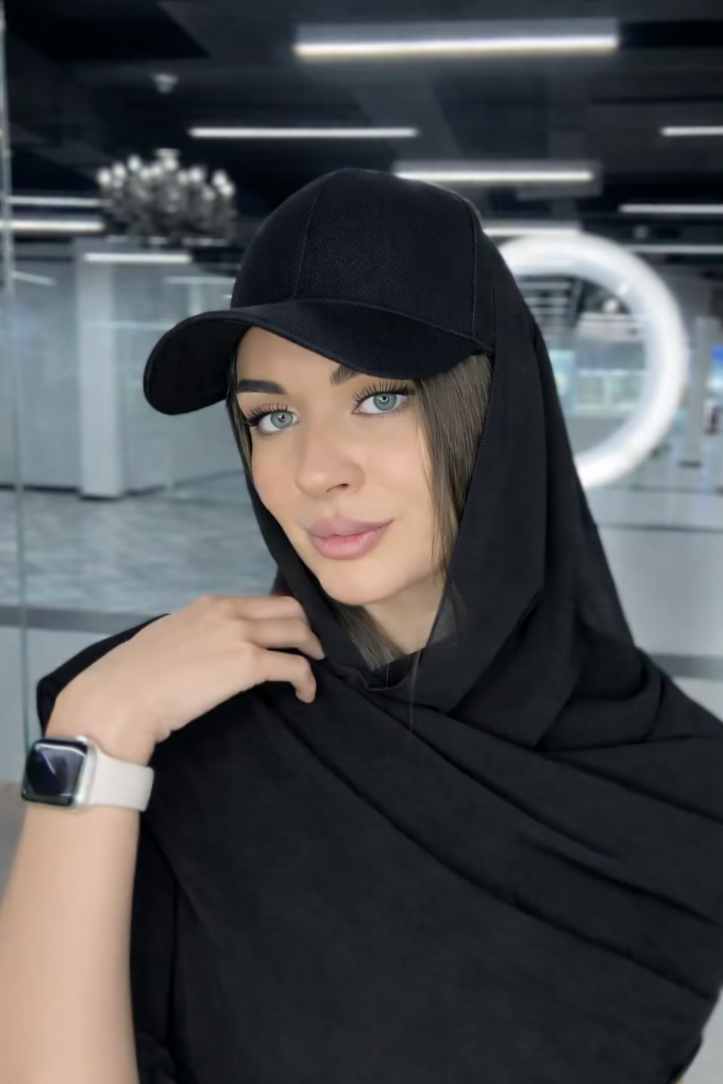 Chiffon Hijab with attach Hat