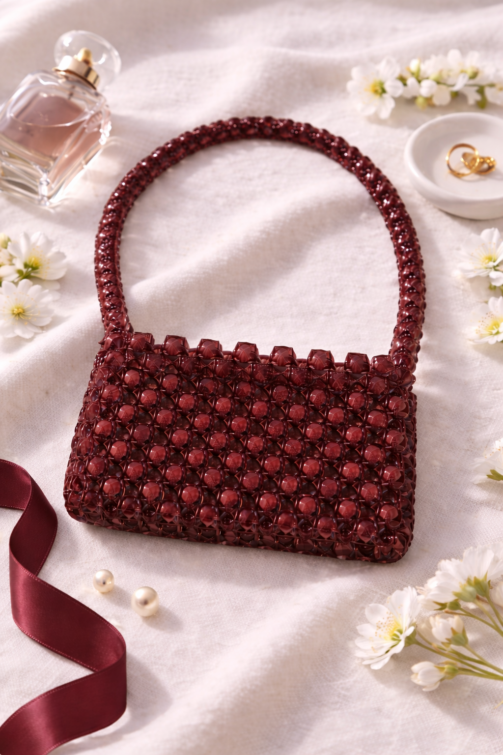 Crystal Beaded Mini Purse - Luxury Beaded Clutch Bag