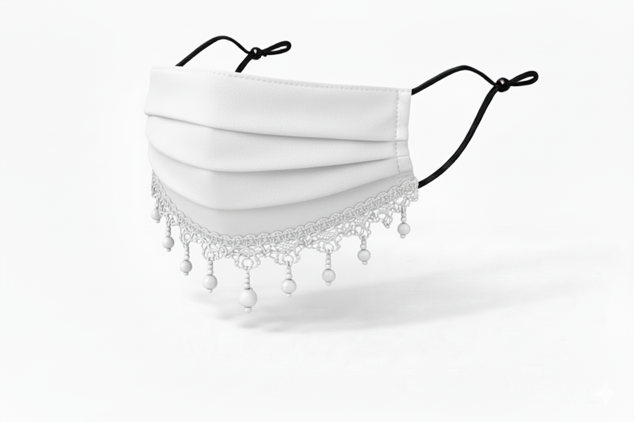 Jersey Pearl Lace Face Mask