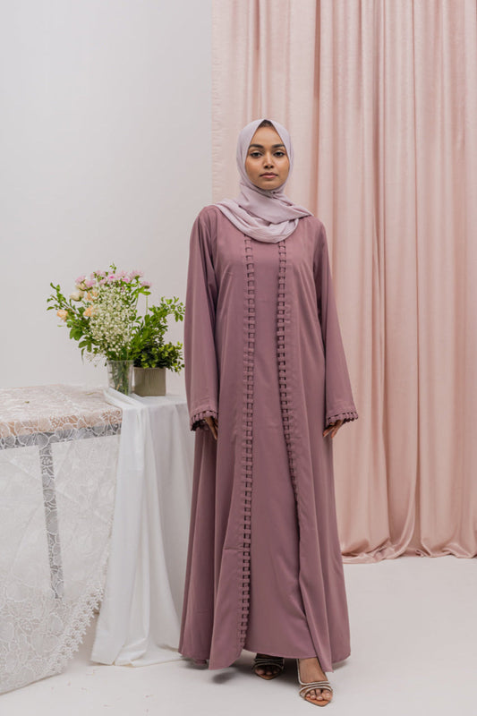 Turkish Najwa Two-Piece Abaya - Mauve