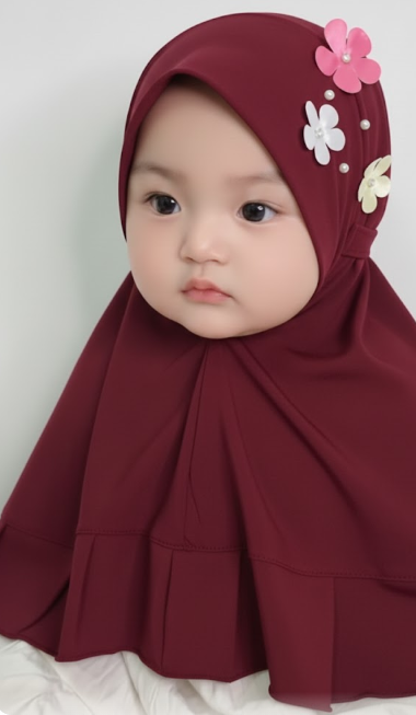 kids maroon khimar hijab for namaz in pakistan soft jersey hijab for girls