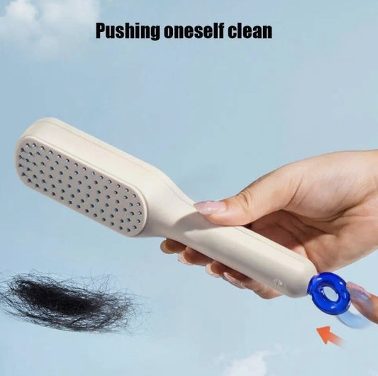 Self Cleaning Hair Brush, One-Click Cleaning Telescopic Hair Comb