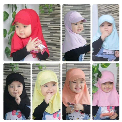 Sport Hijab Cap /  Summer Cap Hijab for Kids / Kids Hat Hijab