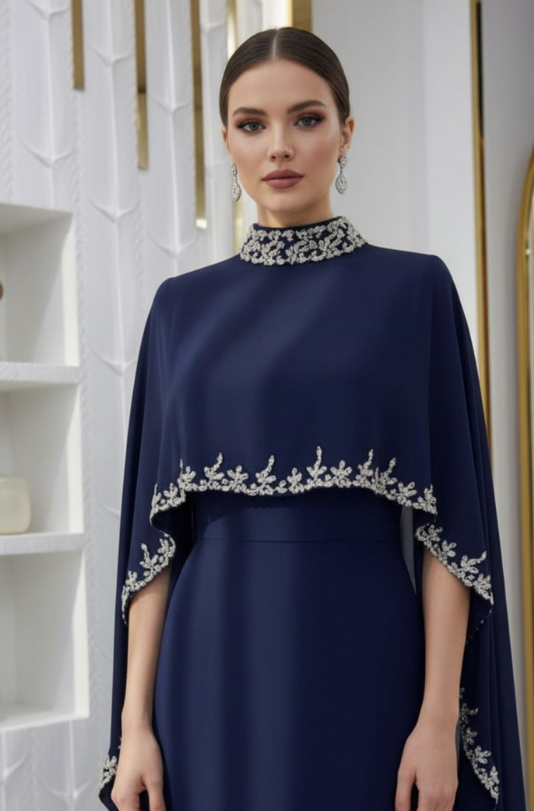 Wedding Abaya - Luxury Embroidery Pearl Abaya with diamond Hijab
