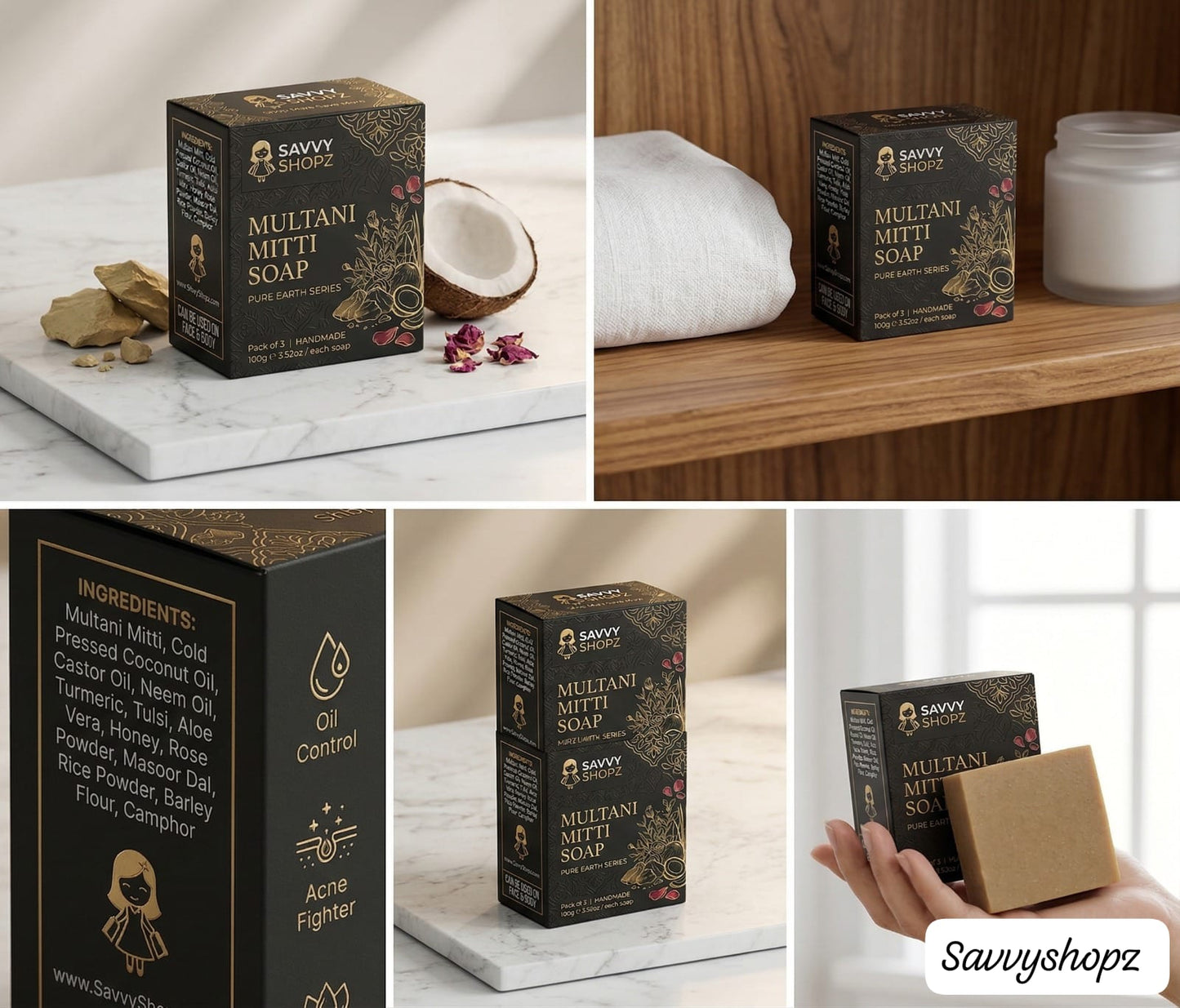 Pure Multani Mitti Glow Soap – Natural Oil Control & Acne Fighter