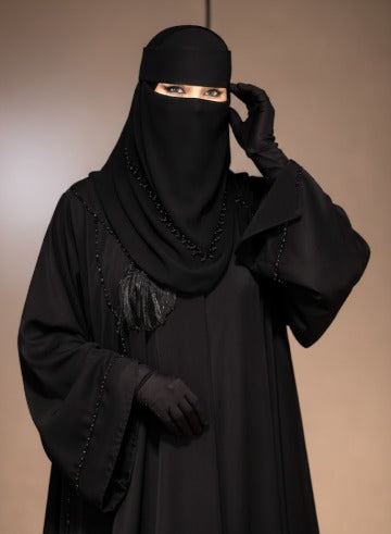 Luxury Black Nidha Abaya - Fancy Premium Abaya
