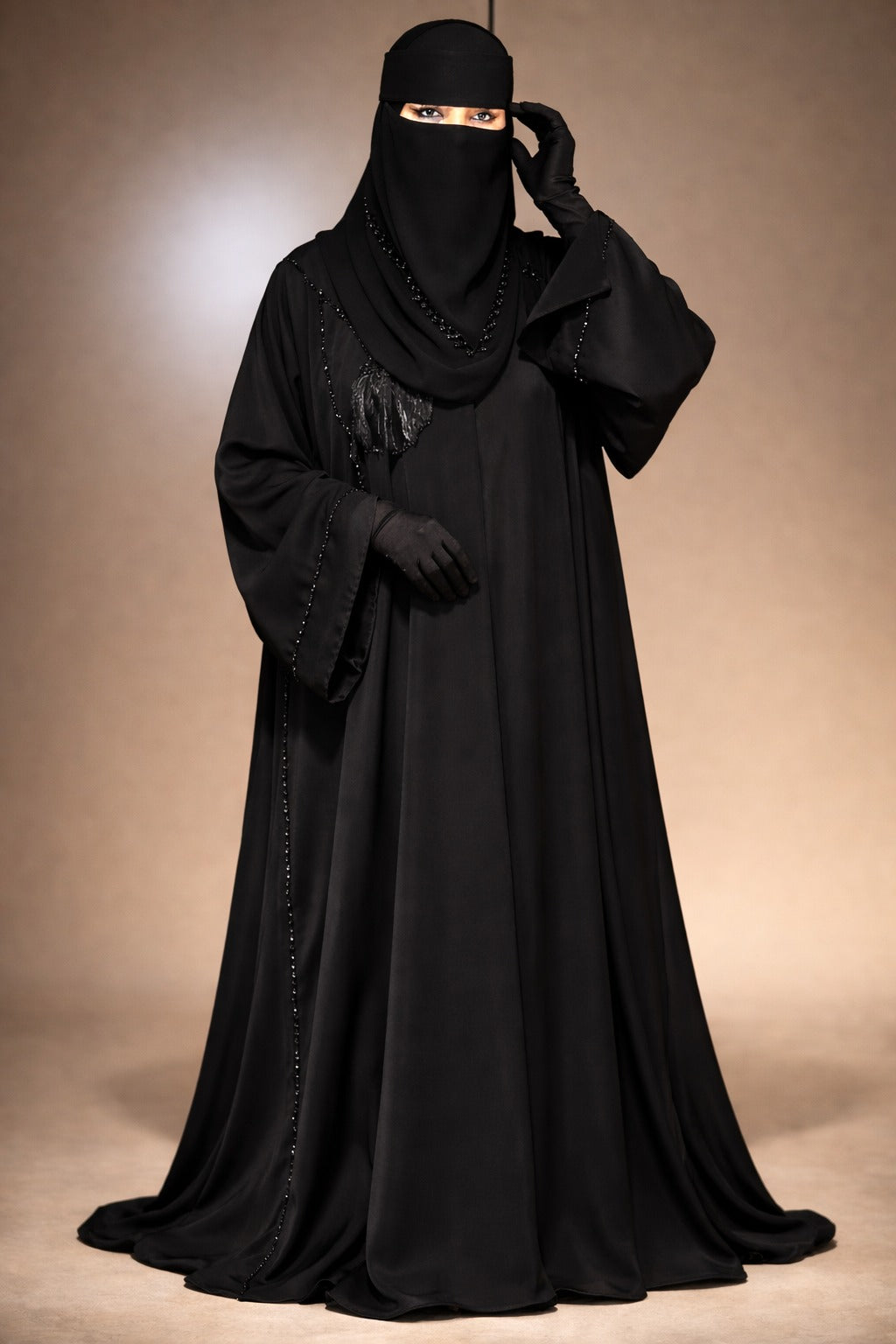 Luxury Black Nidha Abaya - Fancy Premium Abaya