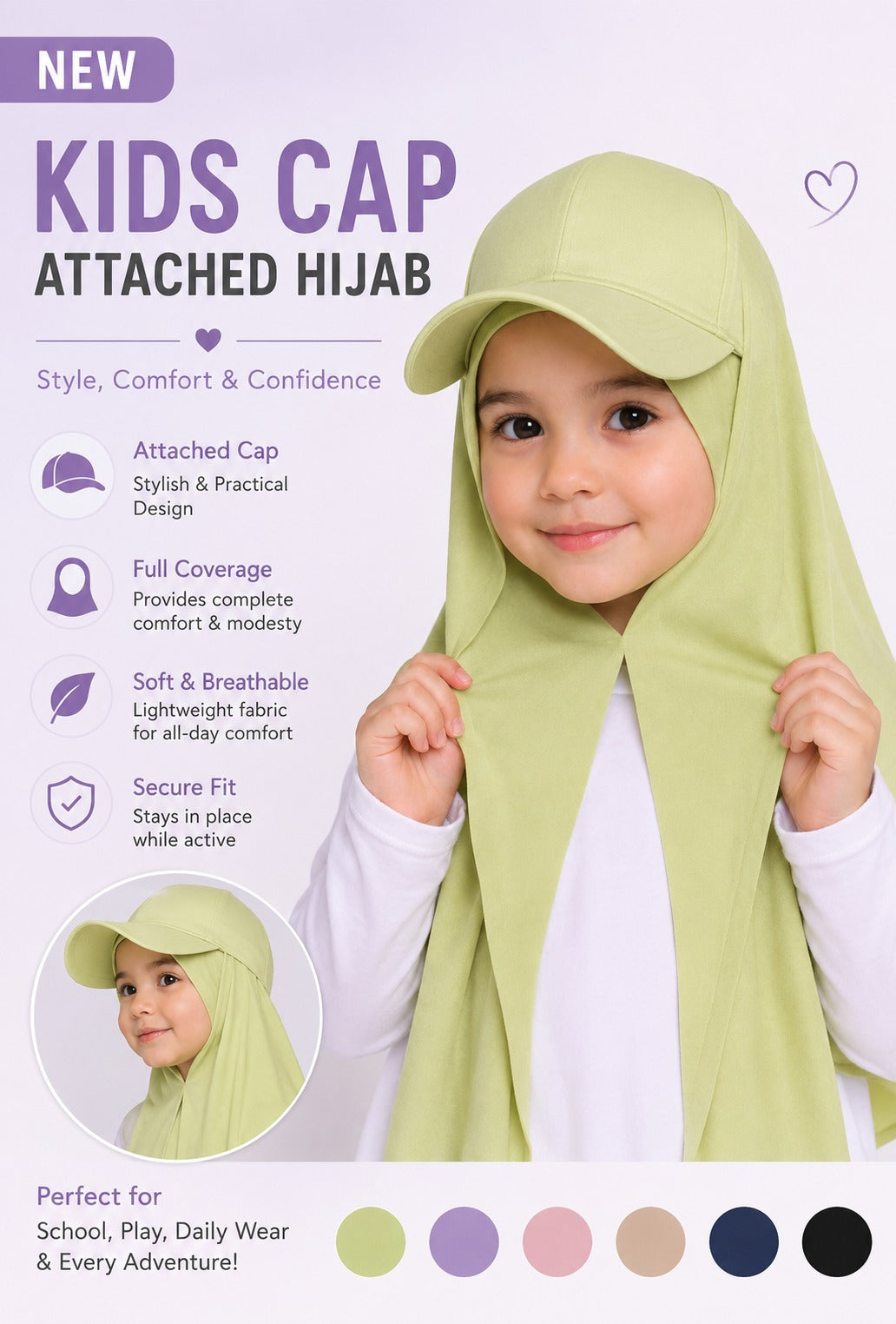 Summer Cap Kids Hijab