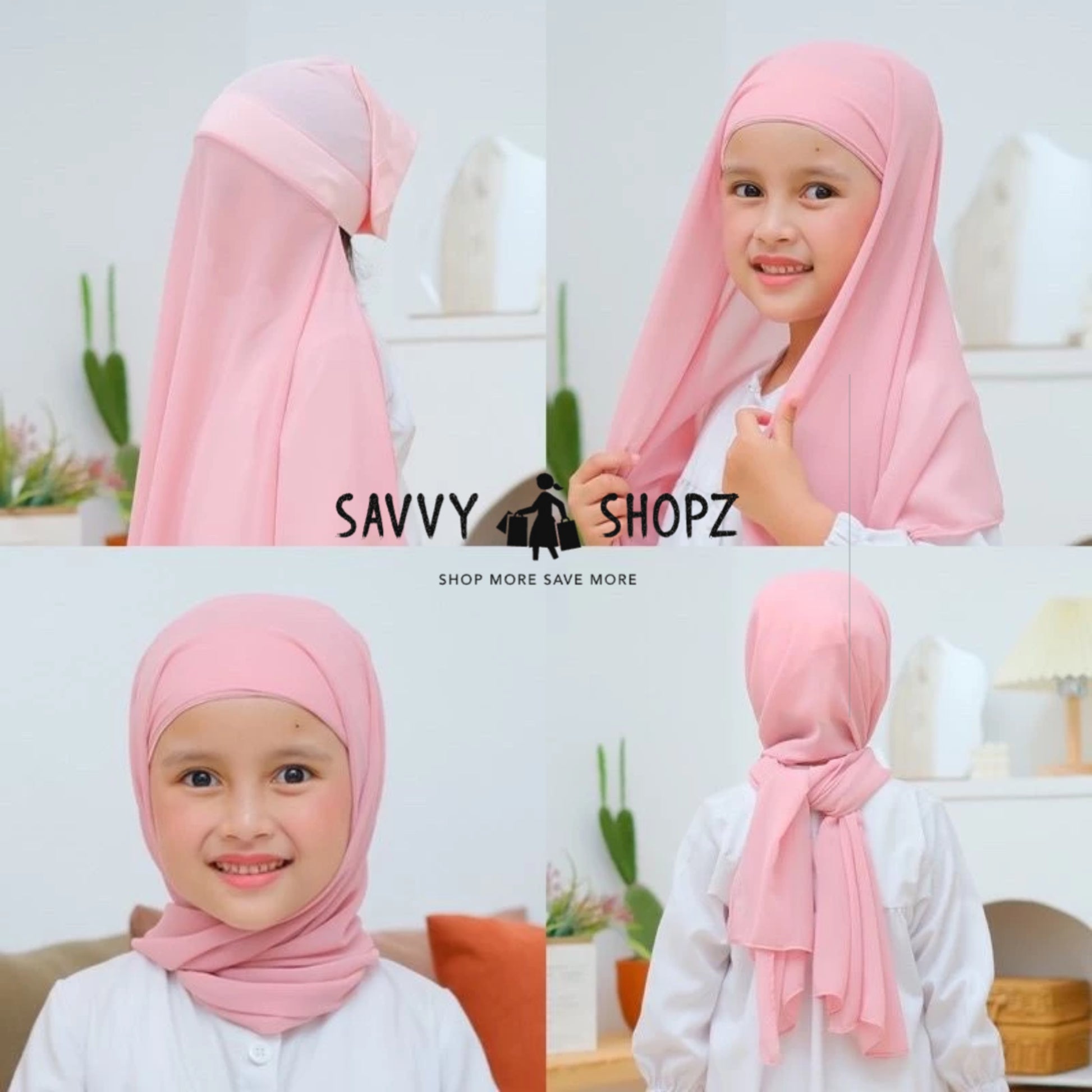 little noor pink instant hijab with inner cap soft jersey hijab for girls pakistan