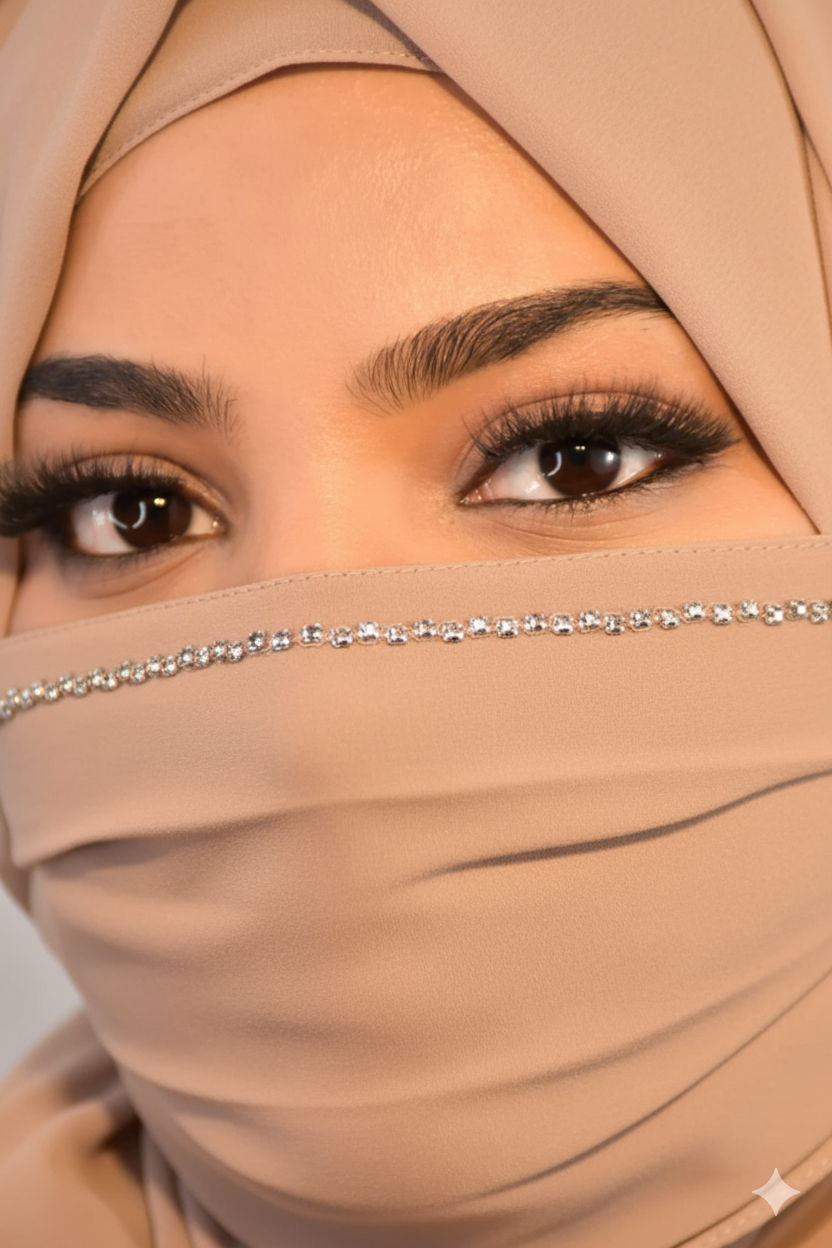 beige Hijab with Naqab for Modest Fashion – Savvy Shopz