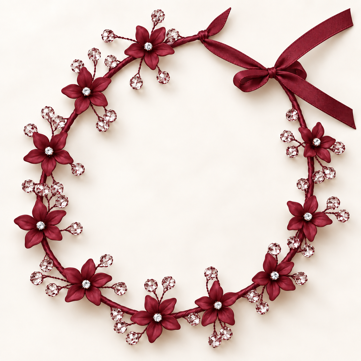 Wine floral crystal hair vine for girls and women