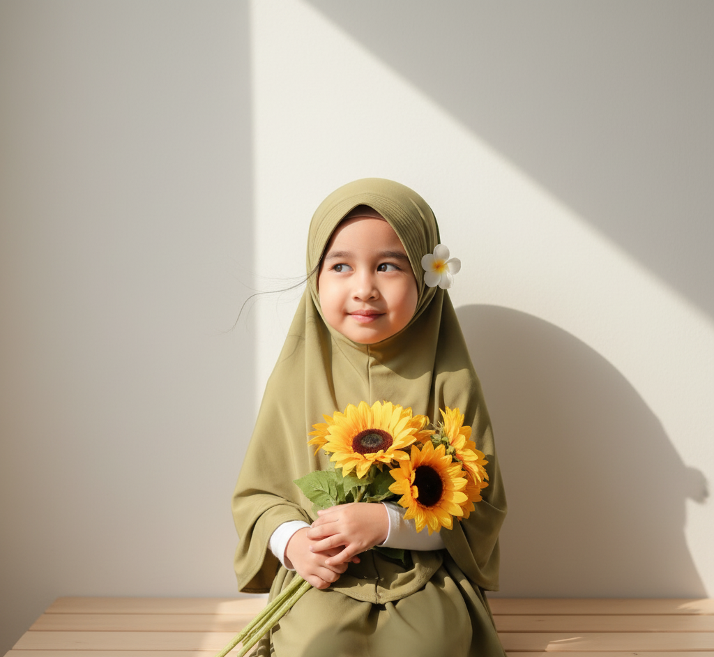Kids Abaya with Hijab Set