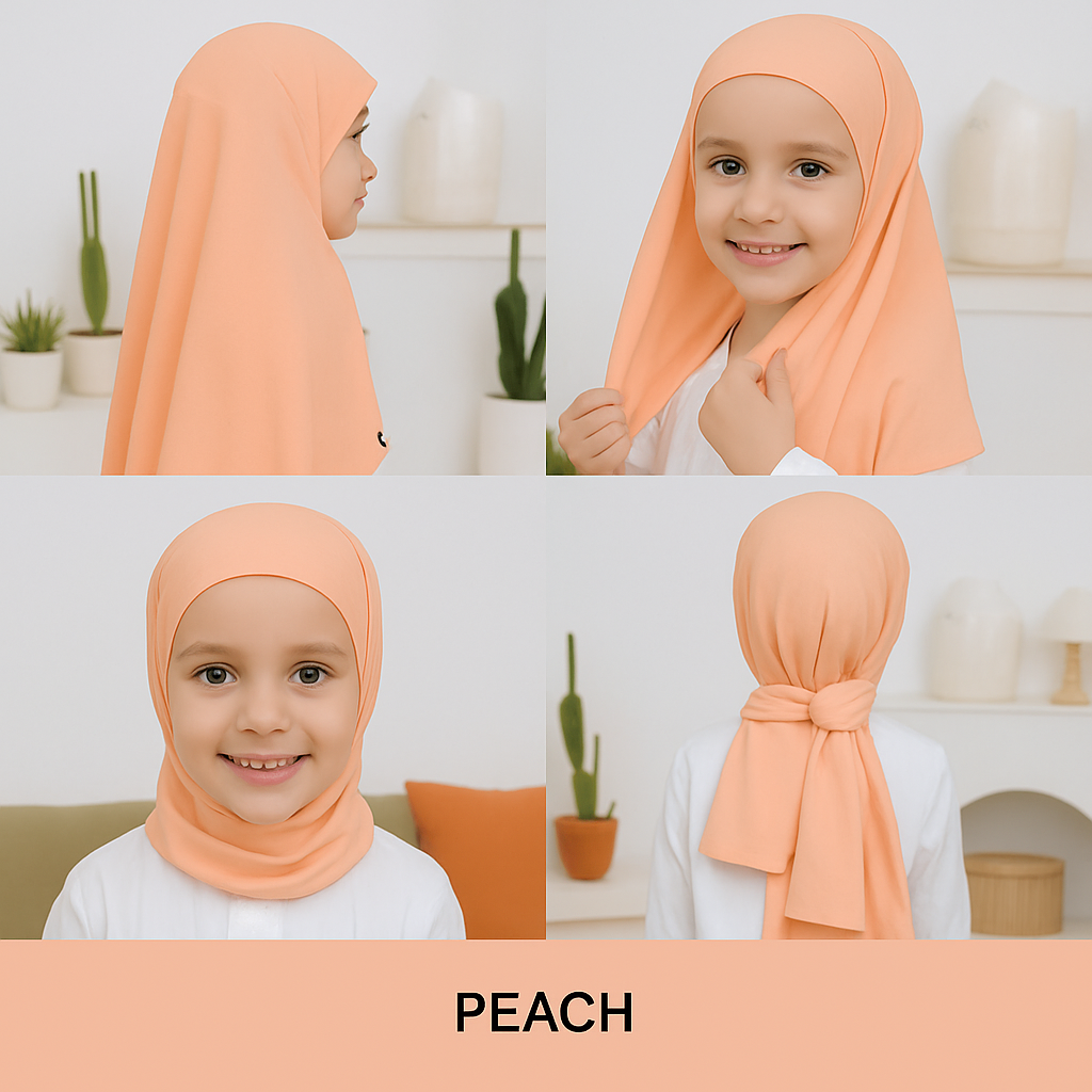 little noor pink instant hijab with inner cap soft jersey hijab for girls pakistan