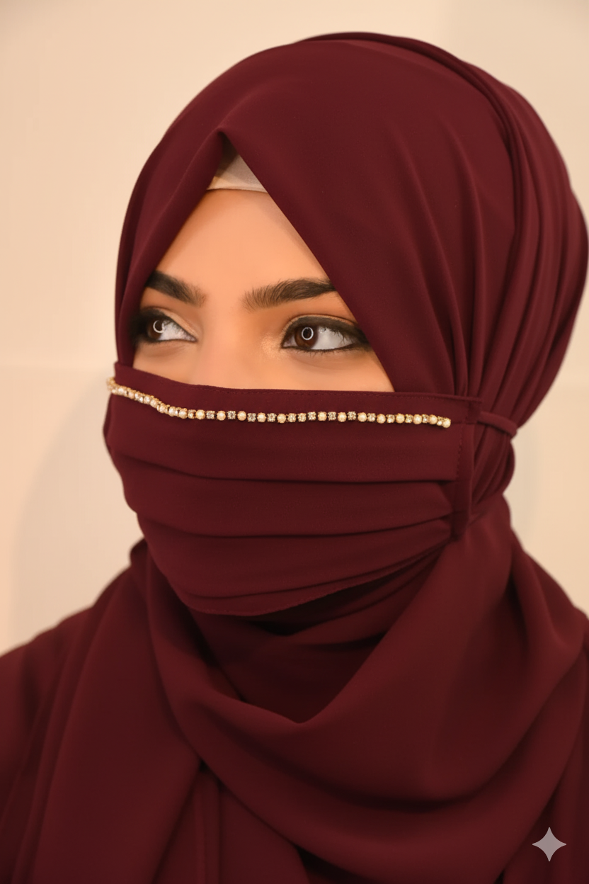 Rose Maroon Hijab with Naqab for Modest Fashion – Savvy Shopz