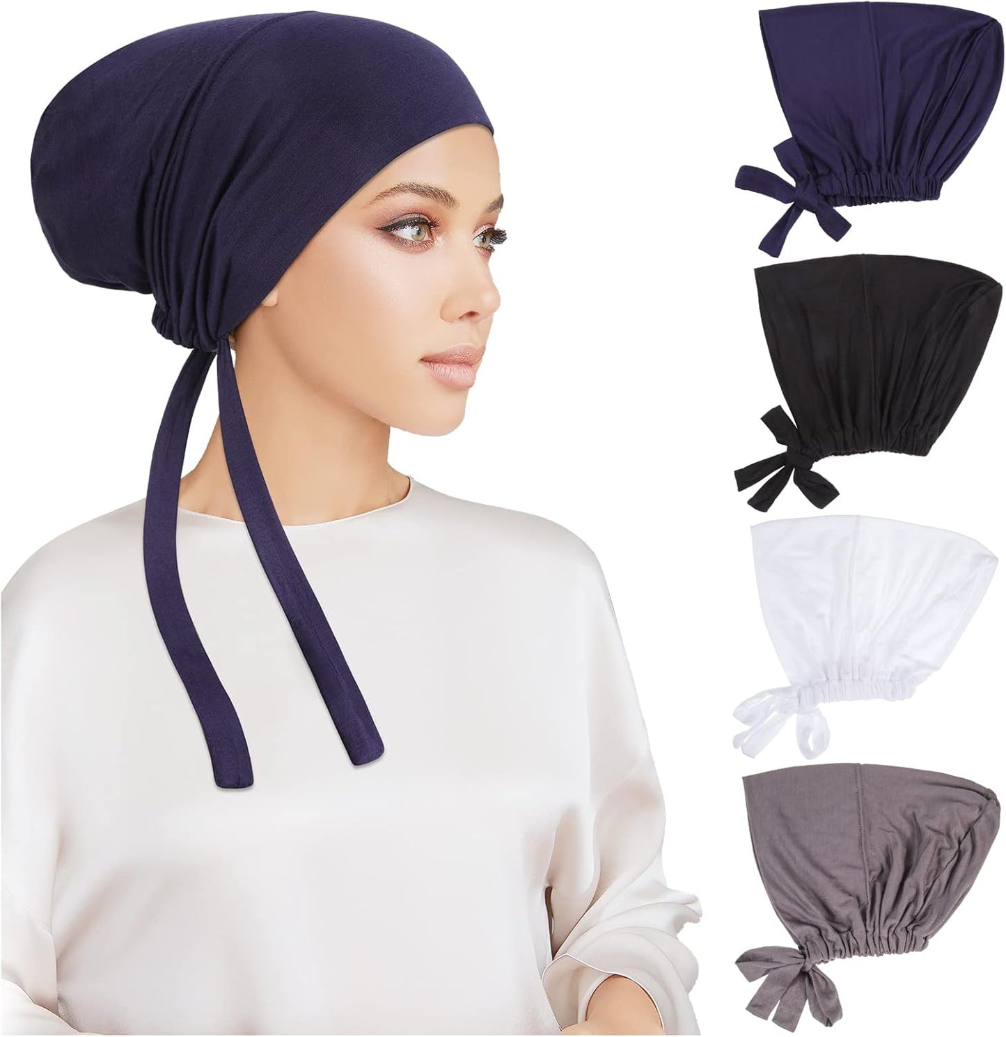 Women Hijab Cap with tie back closure