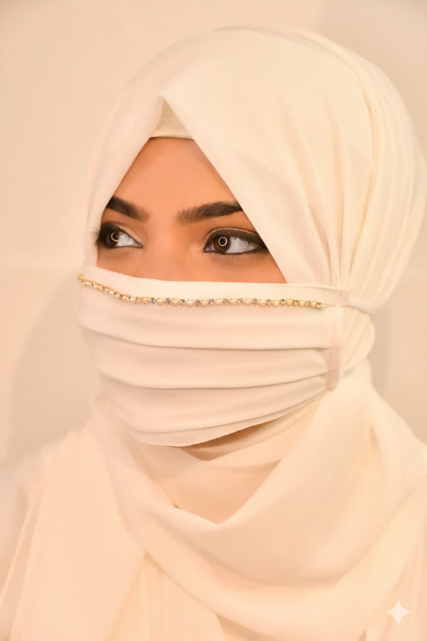 White Hijab with Naqab for Modest Fashion – Savvy Shopz